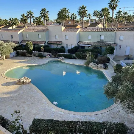 T3 Avec Piscine, Clim, Terrasse, Parking Prive - A 600m De La Plage, 6 Pers. - Fr-1-701-14 Valras-Plage