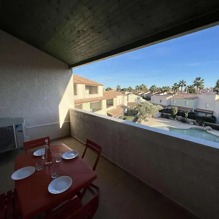 T3 Avec Piscine, Clim, Terrasse, Parking Prive - A 600m De La Plage, 6 Pers. - Fr-1-701-14 Apartment Valras-Plage